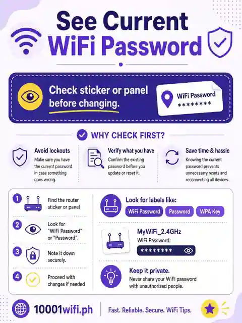 See current WiFi password See the current WiFi password before you change infographic